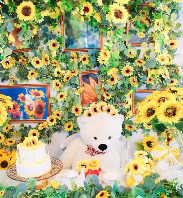 紫陽花とひまわり